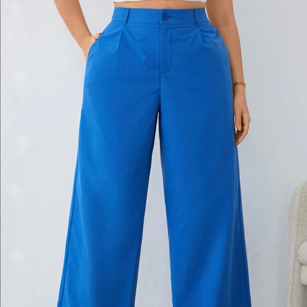 Blue wide leg pants